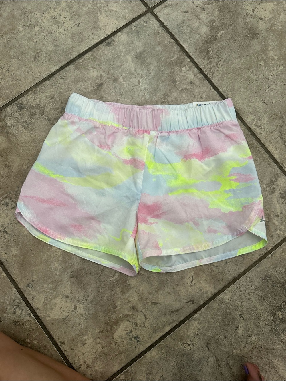 Old Navy Pastel Tie-Dye Athletic Shorts in Pink, Yellow & Light Blue